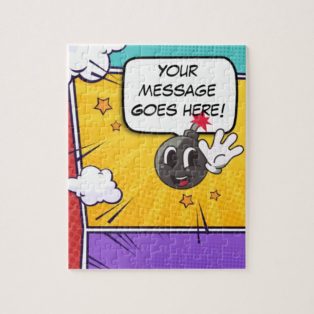 Unique Personalised message funny comic style  Jigsaw Puzzle (Vertical)