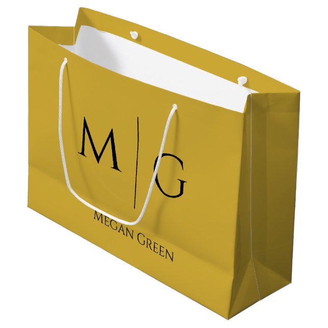 Unique Personalised Monogram Large Gift Bag Design (Front Angled)