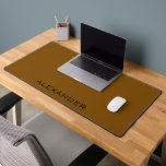 Unique personalised name brown &black desk mat<br><div class="desc">unique personalised name brown and black desk mat , Elevate your workspace with this unique personalised name desk mat, designed in a rich brown and black colour palette for a sleek, modern look. Featuring your custom name in a stylish, eye-catching font, this desk mat adds a personal touch while keeping...</div>