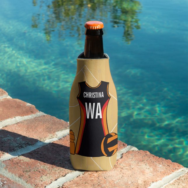 Unique Personalised Netball Bottle Cooler (In Situ Pool)