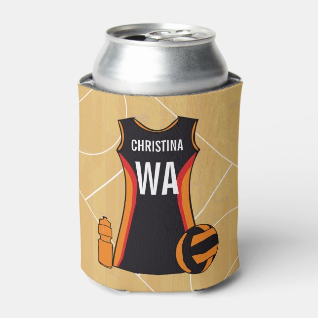 Unique Personalised Netball Can Cooler (Can Front)
