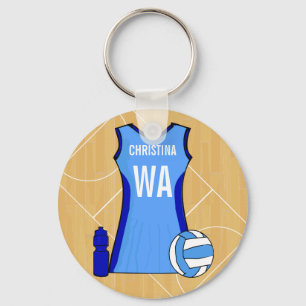 Unique Personalised Netball Custom request Key Ring