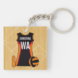 Unique Personalised Netball Key Ring