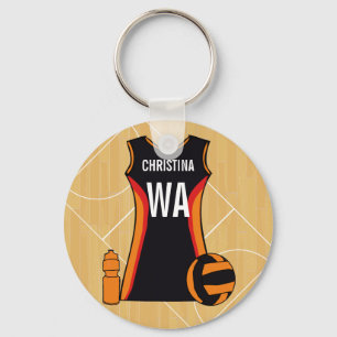 Unique Personalised Netball Key Ring