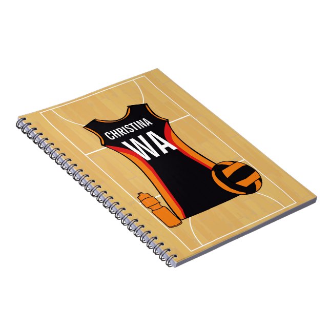 Unique Personalised Netball Notebook (Right Side)