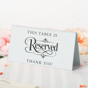 Unique Personalised Reserved Table Tent Sign Displ