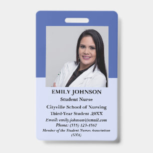 Unique Personalised Student Nurse  ID Badge