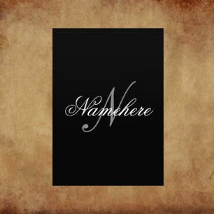 Unique Personalized Black and White Name Monogram Flyer