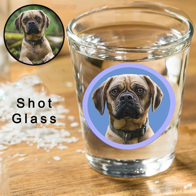 Unique Personalized First Pet Dog Lover Photo Gift Shot Glass (Creator Uploaded)