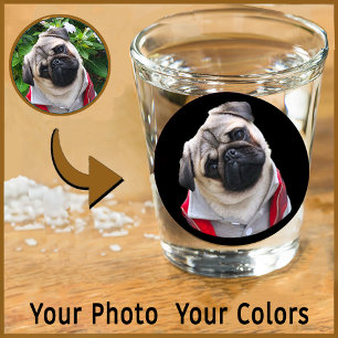 Unique Personalized First Pet Dog Lover Photo Gift Shot Glass