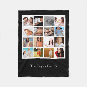 Unique Photo Collage Mosaic Personalised Fleece Blanket