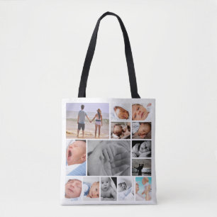 Unique Photo Collage Personalised Tote Bag