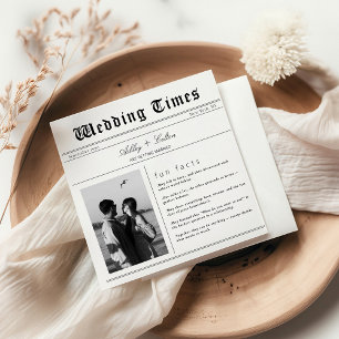 Unique Photo Fun Facts About Newspaper Wedding Napkin