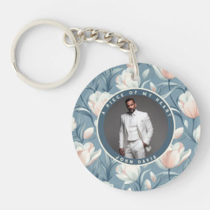 Unique photo keepsake Tulip Floral Key Ring