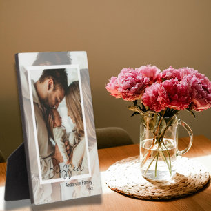Unique Photo on Photo Tabletop Plaque Easel