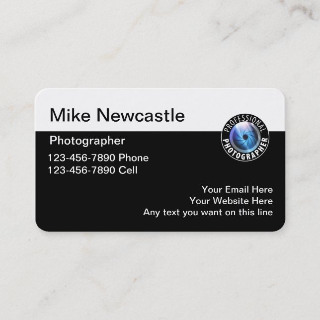 Unique Photographer Business Card (Front)