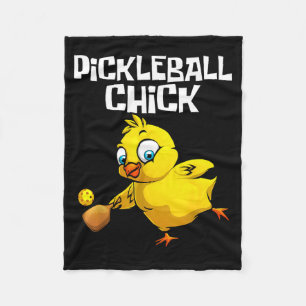 Unique pickleball design for women girls pickle fleece blanket