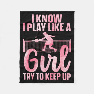 Unique pickleball design for women girls pickle fleece blanket