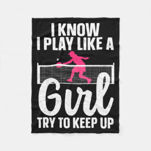 Unique pickleball design for women girls pickle fleece blanket