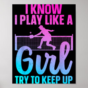 Unique pickleball design for women girls pickle poster