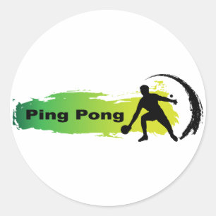 Unique Ping Pong Classic Round Sticker