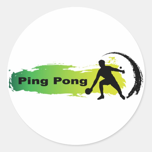 Unique Ping Pong Classic Round Sticker (Front)