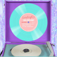 Unique Pink and Turquoise Vinyl Record Birthday