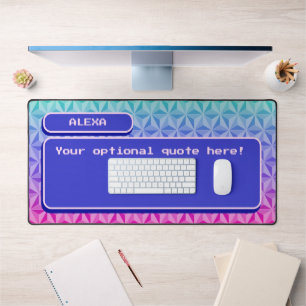 Unique Pink Blue Cool Retro Gaming Desk Mat
