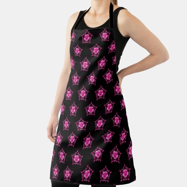 Unique Pink Flower Apron (Insitu)