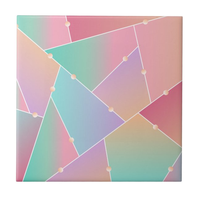 "Unique Pink Glass Pattern fancy colour  Ceramic Tile (Front)