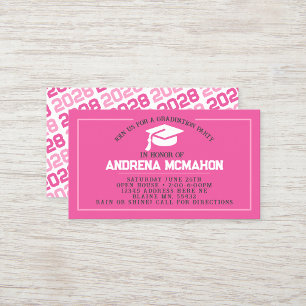 Unique Pink Graduation Mini Graduation Invites