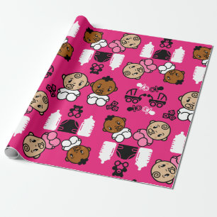 Unique Pink New Baby Gift Wrapping Paper