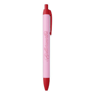 Unique Pink & Red Typography Business Name Black Ink Pen