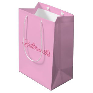 Unique Pink & Red Typography Business Name Medium Gift Bag