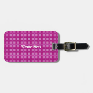 Unique Pink Square Pattern Luggage Tag