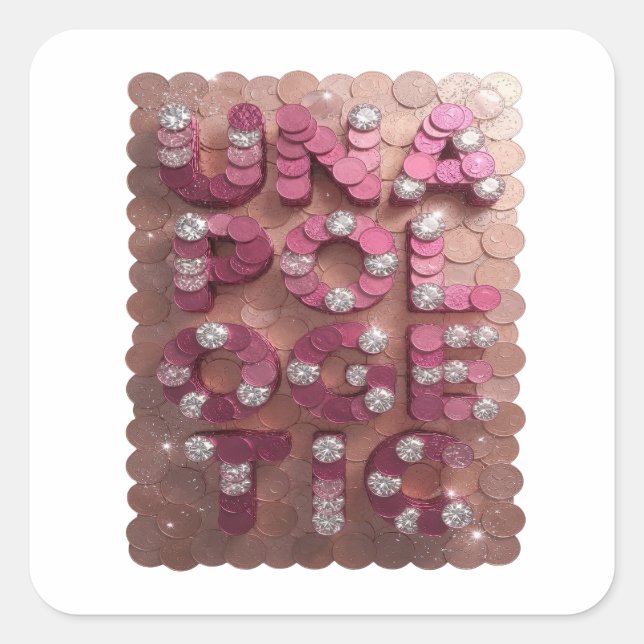 Unique Pink UNAPOGETIC Sticker Graphic (Front)