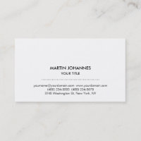Unique Plain Professional Chic White Business Card