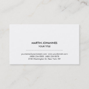 Unique Plain Professional Chic White Business Card