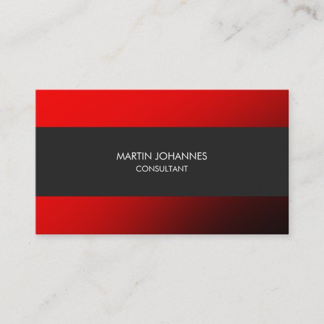 Unique Plain Stylish Red Grey Business Card (Front)