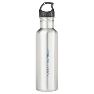 Unique Plain White Blue Minimalist Modern 710 Ml Water Bottle