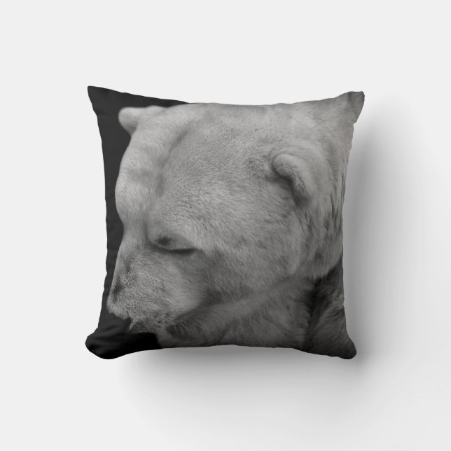 Unique Polar Bear Photo with Facts Cushion (Front)