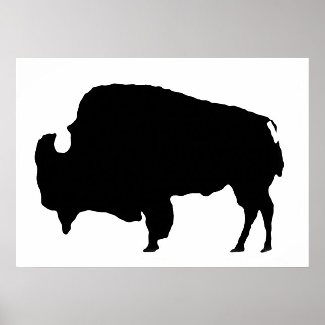Unique Pop Art Buffalo Bison Silhouette Poster (Front)