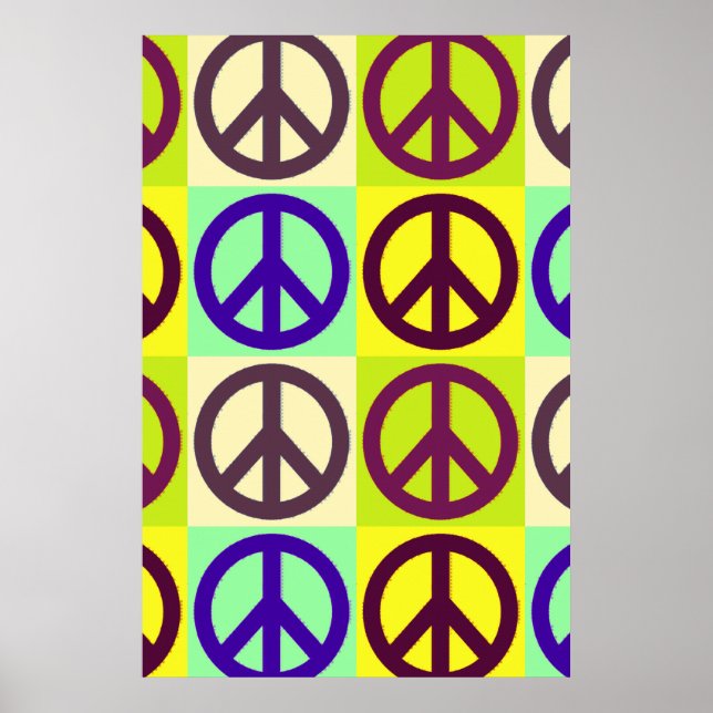 Unique Pop Art Peace Sign Poster (Front)