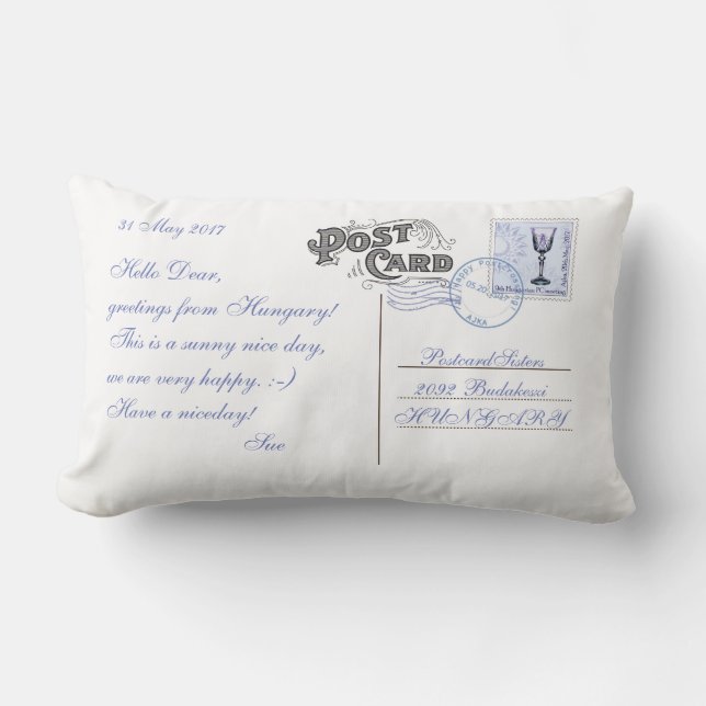 Unique Postcard Pillow (Front)