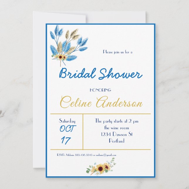 Unique Pre-Wedding Celebration Card (Front)