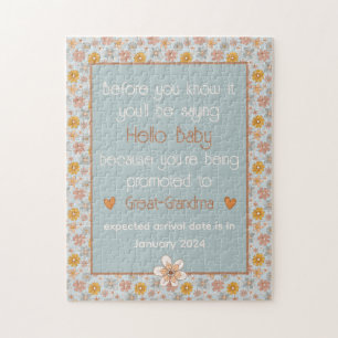 Unique Pregnancy Annoucement Gift Vintage Retro Jigsaw Puzzle