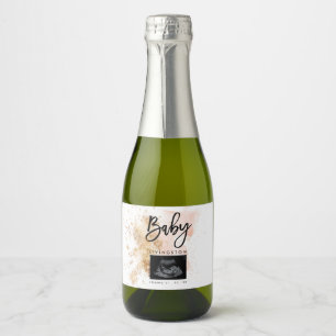 Unique Pregnancy Announcement Sonogram Ultrasound  Sparkling Wine Label