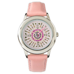 Unique Pressed Flower Mandala Handmade Artwork Watch