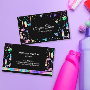 Unique Professional Maid House Cleaning Services Business Card