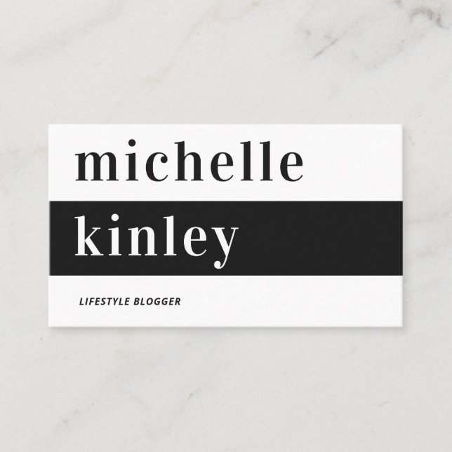 Unique professional trendy typography networking business card (Front)